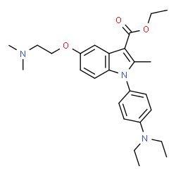 ChemSpider 2D Image | ethyl 1-[4-(diethylamino)phenyl]-5-[2-(dimethylamino)ethoxy]-2-methylindole-3-carboxylate | C26H35N3O3