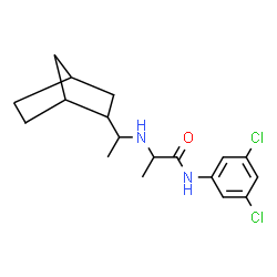 ChemSpider 2D Image | N~2~-[1-(Bicyclo[2.2.1]hept-2-yl)ethyl]-N-(3,5-dichlorophenyl)alaninamide | C18H24Cl2N2O