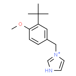 ChemSpider 2D Image | 3-[4-Methoxy-3-(2-methyl-2-propanyl)benzyl]-1H-imidazol-3-ium | C15H21N2O