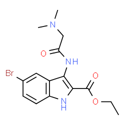 ChemSpider 2D Image | Ethyl 5-bromo-3-[(N,N-dimethylglycyl)amino]-1H-indole-2-carboxylate | C15H18BrN3O3
