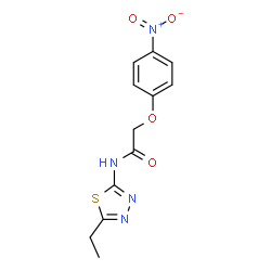 ChemSpider 2D Image | N-(5-Ethyl-1,3,4-thiadiazol-2-yl)-2-(4-nitrophenoxy)acetamide | C12H12N4O4S