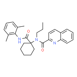 ChemSpider 2D Image | N-{1-[(2,6-Dimethylphenyl)carbamoyl]cyclohexyl}-N-propyl-2-quinolinecarboxamide | C28H33N3O2