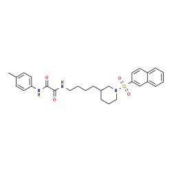 ChemSpider 2D Image | N-(4-Methylphenyl)-N'-{4-[1-(2-naphthylsulfonyl)-3-piperidinyl]butyl}ethanediamide | C28H33N3O4S