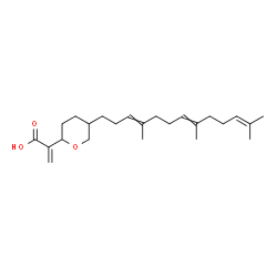 ChemSpider 2D Image | 2-[5-(4,8,12-Trimethyl-3,7,11-tridecatrien-1-yl)tetrahydro-2H-pyran-2-yl]acrylic acid | C24H38O3