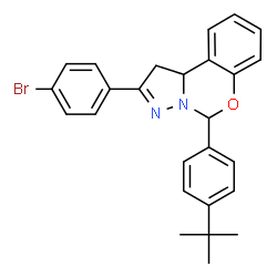 ChemSpider 2D Image | 2-(4-bromophenyl)-5-(4-tert-butylphenyl)-1,10b-dihydropyrazolo[1,5-c][1,3]benzoxazine | C26H25BrN2O