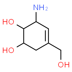 ChemSpider 2D Image | 3-Amino-5-(hydroxymethyl)-4-cyclohexene-1,2-diol | C7H13NO3