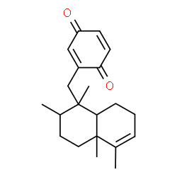 ChemSpider 2D Image | 2-((1,2,4a,5-Tetramethyl-1,2,3,4,4a,7,8,8a-octahydro-1-naphthalenyl)methyl)benzo-1,4-quinone | C21H28O2