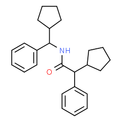 ChemSpider 2D Image | 2-Cyclopentyl-N-[cyclopentyl(phenyl)methyl]-2-phenylacetamide | C25H31NO