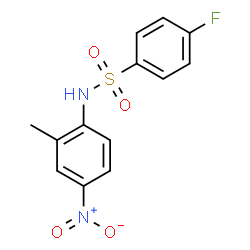 ChemSpider 2D Image | 4-Fluoro-N-(2-methyl-4-nitrophenyl)benzenesulfonamide | C13H11FN2O4S