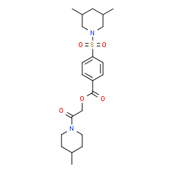 ChemSpider 2D Image | 2-(4-Methyl-1-piperidinyl)-2-oxoethyl 4-[(3,5-dimethyl-1-piperidinyl)sulfonyl]benzoate | C22H32N2O5S