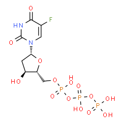ChemSpider 2D Image | 2'-Deoxy-5-fluorouridine 5'-(tetrahydrogen triphosphate) | C9H14FN2O14P3