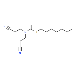 ChemSpider 2D Image | Heptyl bis(2-cyanoethyl)carbamodithioate | C14H23N3S2