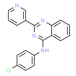 ChemSpider 2D Image | N-(4-Chlorophenyl)-2-(3-pyridinyl)-4-quinazolinamine | C19H13ClN4