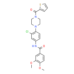 ChemSpider 2D Image | N-{3-Chloro-4-[4-(2-thienylcarbonyl)-1-piperazinyl]phenyl}-3,4-dimethoxybenzamide | C24H24ClN3O4S