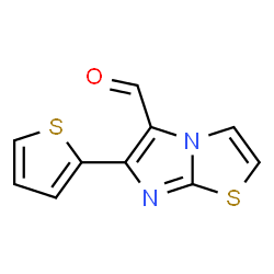 ChemSpider 2D Image | 6-(2-Thienyl)imidazo[2,1-b][1,3]thiazole-5-carbaldehyde | C10H6N2OS2