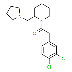 ChemSpider 2D Image | 1-(3,4-dichlorophenyl)acetyl-2-(1-pyrrolidinyl)methylpiperidine | C18H24Cl2N2O