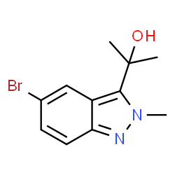 ChemSpider 2D Image | 2-(5-Bromo-2-methyl-2H-indazol-3-yl)-2-propanol | C11H13BrN2O