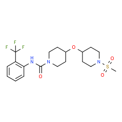 ChemSpider 2D Image | 4-{[1-(Methylsulfonyl)-4-piperidinyl]oxy}-N-[2-(trifluoromethyl)phenyl]-1-piperidinecarboxamide | C19H26F3N3O4S