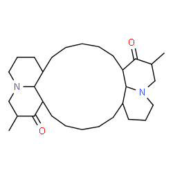 ChemSpider 2D Image | 2,14-Dimethyltetracosahydro-1H,5H,8H,13H-quinolizino[1',9':9,10,11]cyclohexadeca[1,2,3-ij]quinolizine-1,13-dione | C30H50N2O2