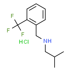 ChemSpider 2D Image | 2-Methyl-N-[2-(trifluoromethyl)benzyl]-1-propanamine hydrochloride (1:1) | C12H17ClF3N