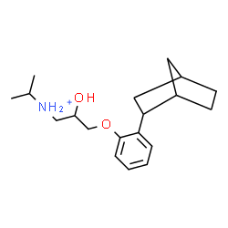 ChemSpider 2D Image | 3-[2-(Bicyclo[2.2.1]hept-2-yl)phenoxy]-2-hydroxy-N-isopropyl-1-propanaminium | C19H30NO2