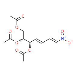 ChemSpider 2D Image | (1E,3E,5S,6R)-1-Nitro-1,3-heptadiene-5,6,7-triyl triacetate | C13H17NO8