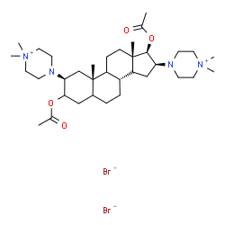 ChemSpider 2D Image | (2beta,9xi,14xi,16beta,17beta)-3,17-Diacetoxy-2,16-bis(4,4-dimethylpiperazin-4-ium-1-yl)androstane dibromide | C35H62Br2N4O4