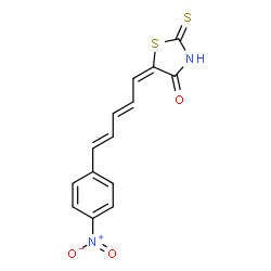 ChemSpider 2D Image | (5E)-5-[(2E,4E)-5-(4-Nitrophenyl)-2,4-pentadien-1-ylidene]-2-thioxo-1,3-thiazolidin-4-one | C14H10N2O3S2