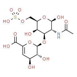 ChemSpider 2D Image | beta-D-4-deoxy-Delta(4)-GlcpA-(1->3)-beta-D-GalpNAc6S | C14H21NO14S