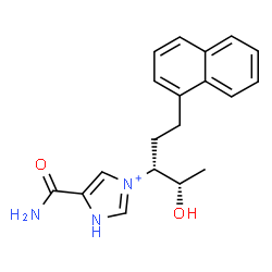 ChemSpider 2D Image | 5-Carbamoyl-3-[(3R,4S)-4-hydroxy-1-(1-naphthyl)-3-pentanyl]-1H-imidazol-3-ium | C19H22N3O2