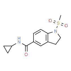 ChemSpider 2D Image | N-Cyclopropyl-1-(methylsulfonyl)-5-indolinecarboxamide | C13H16N2O3S