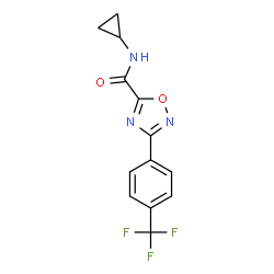ChemSpider 2D Image | N-Cyclopropyl-3-[4-(trifluoromethyl)phenyl]-1,2,4-oxadiazole-5-carboxamide | C13H10F3N3O2