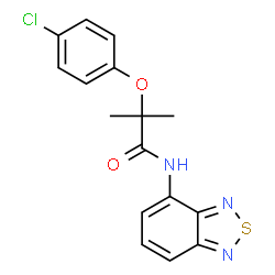 ChemSpider 2D Image | N-(2,1,3-Benzothiadiazol-4-yl)-2-(4-chlorophenoxy)-2-methylpropanamide | C16H14ClN3O2S