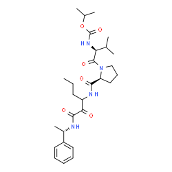 ChemSpider 2D Image | N-(Isopropoxycarbonyl)-L-valyl-N-(1,2-dioxo-1-{[(1S)-1-phenylethyl]amino}-3-hexanyl)-L-prolinamide | C28H42N4O6