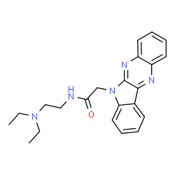 ChemSpider 2D Image | N-[2-(Diethylamino)ethyl]-2-(6H-indolo[2,3-b]quinoxalin-6-yl)acetamide | C22H25N5O