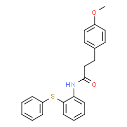 ChemSpider 2D Image | 3-(4-Methoxyphenyl)-N-[2-(phenylsulfanyl)phenyl]propanamide | C22H21NO2S