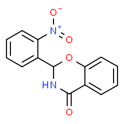 ChemSpider 2D Image | 2-(2-Nitrophenyl)-2,3-dihydro-4H-1,3-benzoxazin-4-one | C14H10N2O4