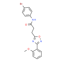 ChemSpider 2D Image | N-(4-Bromophenyl)-3-[3-(2-methoxyphenyl)-1,2,4-oxadiazol-5-yl]propanamide | C18H16BrN3O3