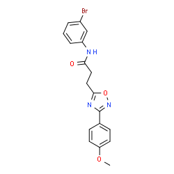 ChemSpider 2D Image | N-(3-Bromophenyl)-3-[3-(4-methoxyphenyl)-1,2,4-oxadiazol-5-yl]propanamide | C18H16BrN3O3
