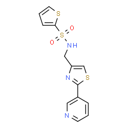 ChemSpider 2D Image | N-{[2-(3-Pyridinyl)-1,3-thiazol-4-yl]methyl}-2-thiophenesulfonamide | C13H11N3O2S3