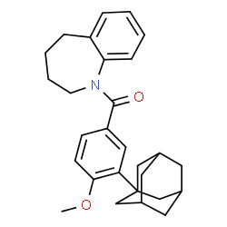 ChemSpider 2D Image | [3-(Adamantan-1-yl)-4-methoxyphenyl](2,3,4,5-tetrahydro-1H-1-benzazepin-1-yl)methanone | C28H33NO2