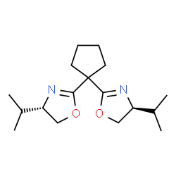 ChemSpider 2D Image | (4S,4'S)-2,2'-(1,1-Cyclopentanediyl)bis(4-isopropyl-4,5-dihydro-1,3-oxazole) | C17H28N2O2