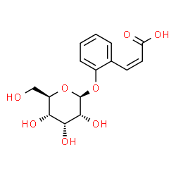ChemSpider 2D Image | (2Z)-3-[2-(beta-D-Allopyranosyloxy)phenyl]acrylic acid | C15H18O8