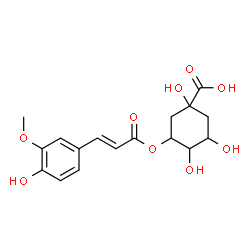 ChemSpider 2D Image | 1,3,4-Trihydroxy-5-{[(2E)-3-(4-hydroxy-3-methoxyphenyl)-2-propenoyl]oxy}cyclohexanecarboxylic acid | C17H20O9