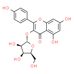 ChemSpider 2D Image | 5,7-Dihydroxy-2-(4-hydroxyphenyl)-4-oxo-4H-chromen-3-yl alpha-L-lyxofuranoside | C20H18O10