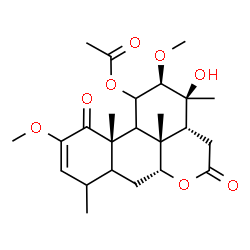 ChemSpider 2D Image | (4xi,5xi,9xi,12beta)-13-Hydroxy-2,12-dimethoxy-1,16-dioxopicras-2-en-11-yl acetate | C24H34O8