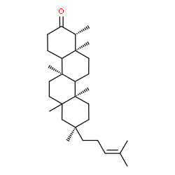 ChemSpider 2D Image | (1R,4bS,8R,10aR,12aS)-1,4b,6a,8,10a,12a-Hexamethyl-8-(4-methyl-3-penten-1-yl)hexadecahydro-2(1H)-chrysenone | C30H50O
