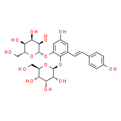 ChemSpider 2D Image | 2-(beta-D-Allopyranosyloxy)-4-hydroxy-6-[(E)-2-(4-hydroxyphenyl)vinyl]phenyl beta-D-allopyranoside | C26H32O14