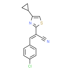 ChemSpider 2D Image | (2E)-3-(4-Chlorophenyl)-2-(4-cyclopropyl-1,3-thiazol-2-yl)acrylonitrile | C15H11ClN2S