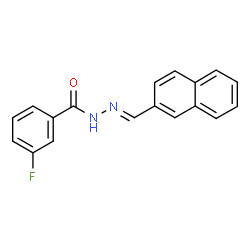 ChemSpider 2D Image | 3-Fluoro-N'-[(E)-2-naphthylmethylene]benzohydrazide | C18H13FN2O